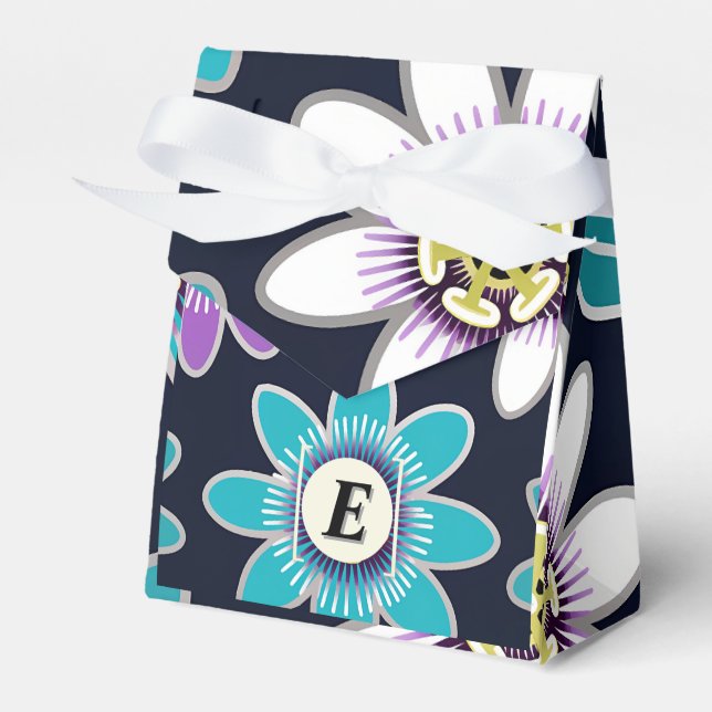 Anpassad monogramm blomsterpassionsblomma blommöns presentaskar (Framsidan Sidan)