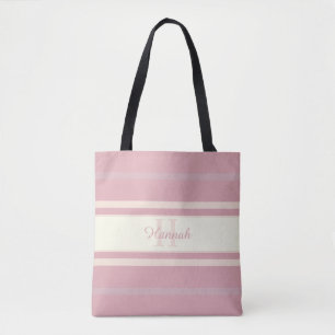 Anpassad monogramnamn Elegant rosablommig rosa Tygkasse