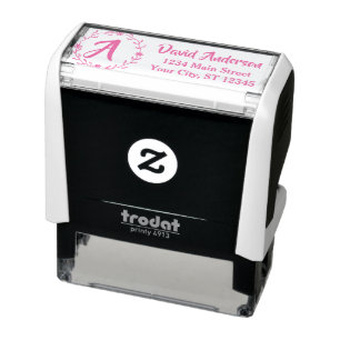 Anpassad monogramnamn professionell returadress självfärgande stämpel