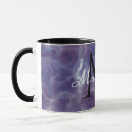 Anpassad monogramnamn Realistisk Marmordesign Mugg