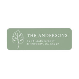 Anpassad Monstera Monogram Brölloppslogotyp Returadress Etikett