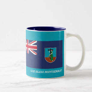 Anpassad MONTSERRAT FLAGGA Blue Två-Tonad Mugg