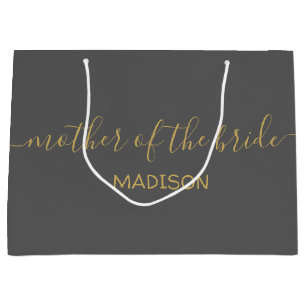 Anpassad Mor Brud Namn Guld Script Grå