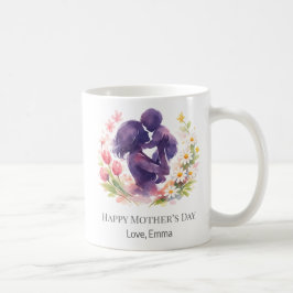 Anpassad mor- och barnblommig mormorsdagsmugg kaffemugg