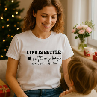 Anpassad mor-tröja med barns namn | Hjärta T Shirt