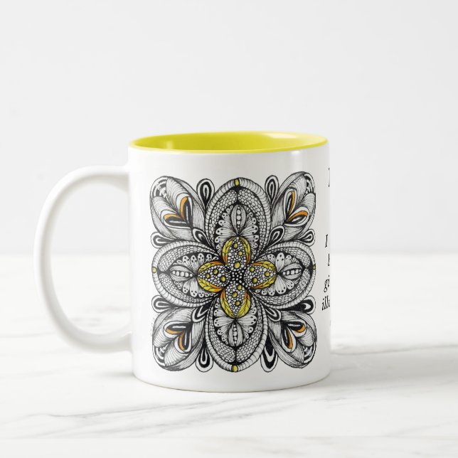 Anpassad morgonkaffecitat Abstrakt Doodle-mugg Två-Tonad Mugg (Vänster)
