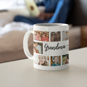 Anpassad Mormor 18 Foto Collage Kaffemugg
