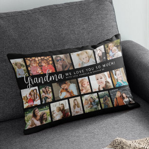 Anpassad Mormor 18 Fotokollage Lumbarkudde