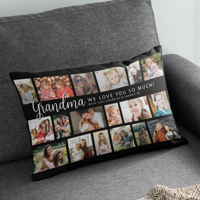 Anpassad Mormor 18 Fotokollage Lumbarkudde (Skapare uppladdad)