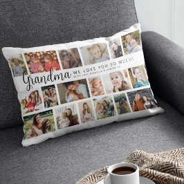 Anpassad Mormor 18 Fotokollage Lumbarkudde