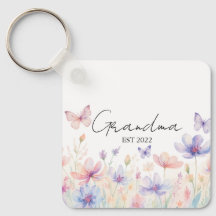 Anpassad Mormor Est. År - Blomma och Fjäril