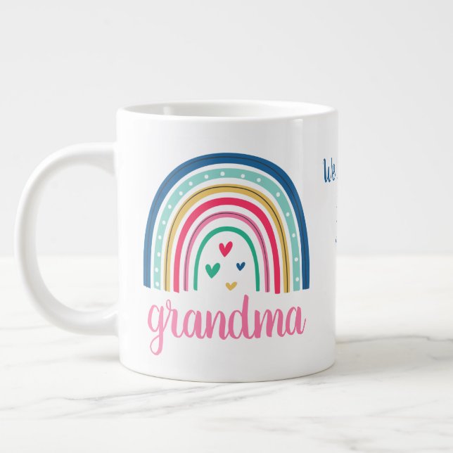 Anpassad Mormor Regnbåge Jumbo Mugg (Vänster)