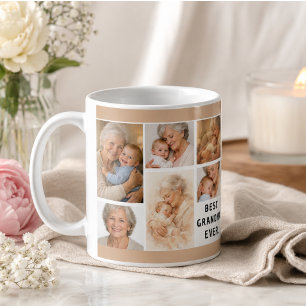 Anpassad mormors fotokollage Mormors dag Kaffemugg