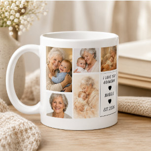 Anpassad mormors fotokollage Mormors dag Kaffemugg