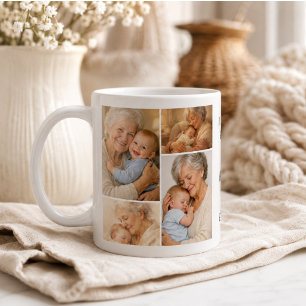 Anpassad mormors fotokollage Mormors dag Kaffemugg