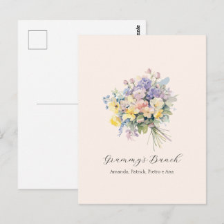 Anpassad Mormors Knippe Blomma Barnbarn Canvas Vykort