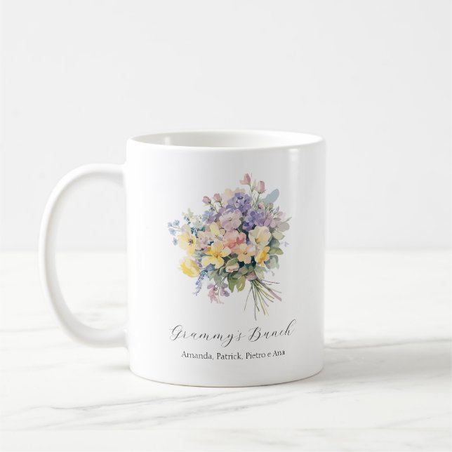 Anpassad Mormors Knippe Blomma Barnbarn Kaffemugg (Vänster)