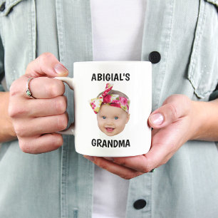 Anpassad Mormors/Morfars mugg med babys foto & nam