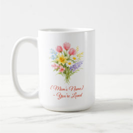 Anpassad mormorsdagsbukett av blommor-mugg kaffemugg