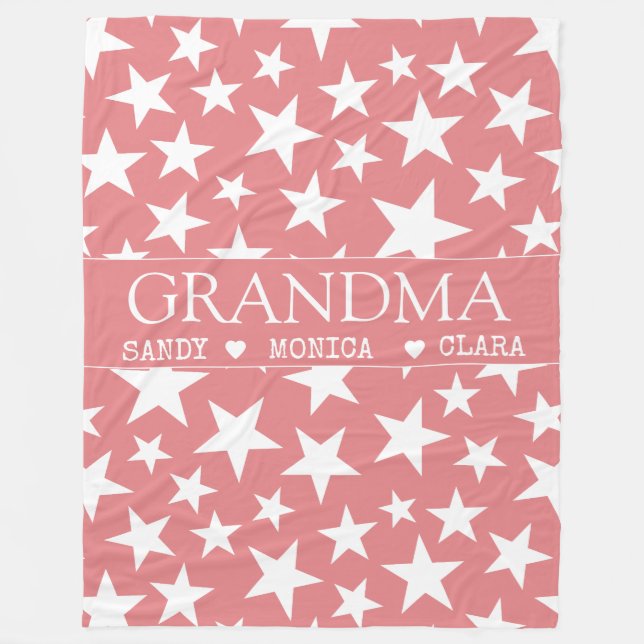 Anpassad mormorsfilt med barnbarnens namn fleecefilt (Framsidan)