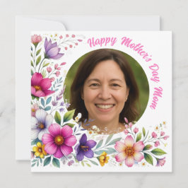 Anpassad Morsdagspresentkort med blomsterdesign Julkort