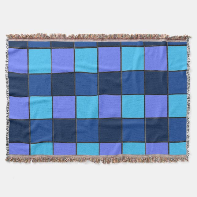 Anpassad mosaikplatta och pixelrutnätmönster filt (Framsidan)