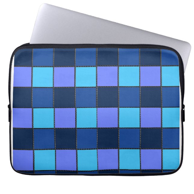 Anpassad mosaikplatta och pixelrutnätmönster laptop fodral (Framsidan)
