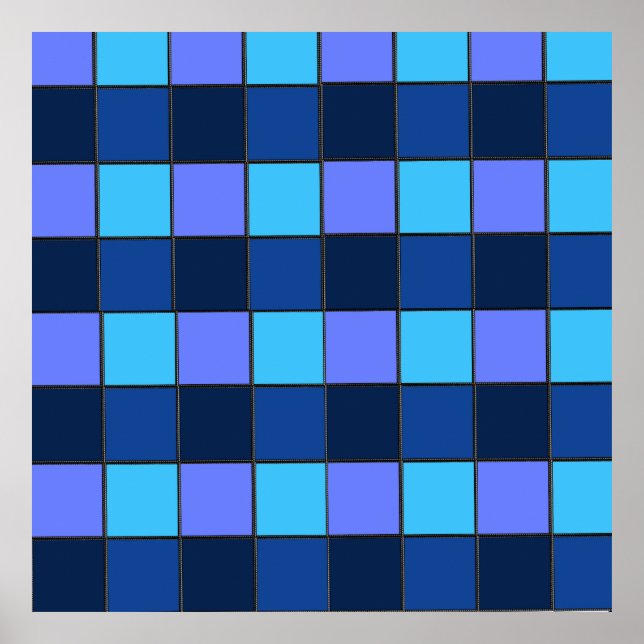 Anpassad mosaikplatta och pixelrutnätmönster poster (Framsidan)