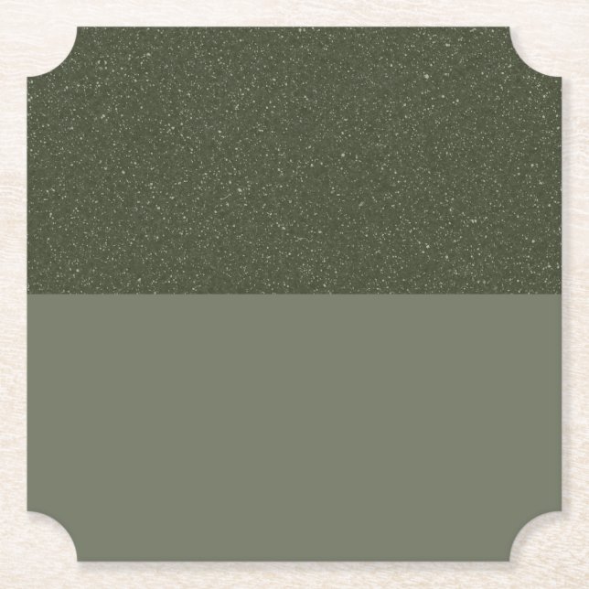 Anpassad Moss + Olive Coaster | Delad stil Underlägg Papper (Framsida)