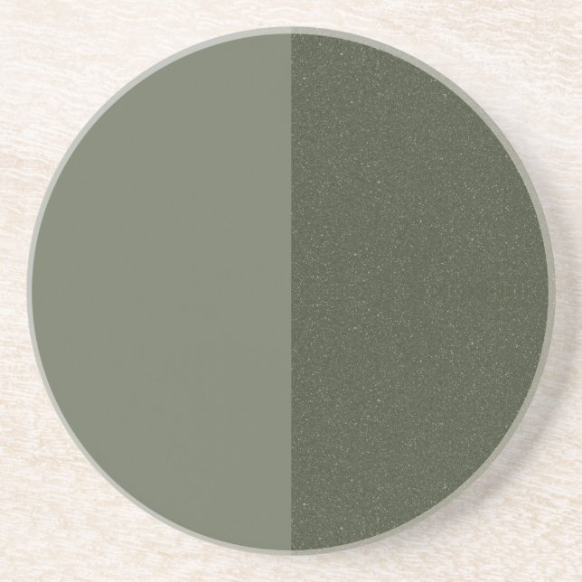 Anpassad Mossgrön Half & Half Sandstens Coaster Underlägg (Framsidan)