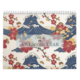 Anpassad motiverande japansk kimonomönster kalender