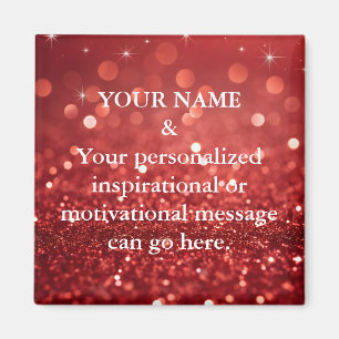 Anpassad motiverande meddelande lila glitter magnet