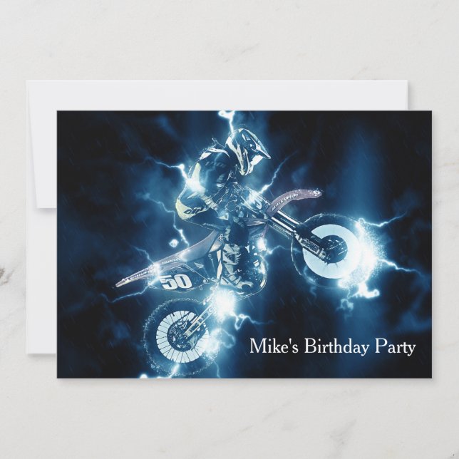 Anpassad motocross-inbjudan inbjudningar (Framsida)