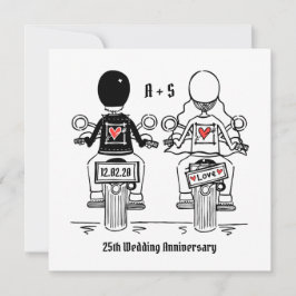 Anpassad motorcykel för Bikers bröllopsdag årsdag Inbjudningar