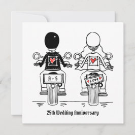 Anpassad motorcykel för MC-äktenskap årsdag Inbjudningar