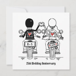 Anpassad motorcykel för MC-äktenskap årsdag Inbjudningar