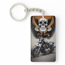 Anpassad motorcykel med dödskalle-grafik