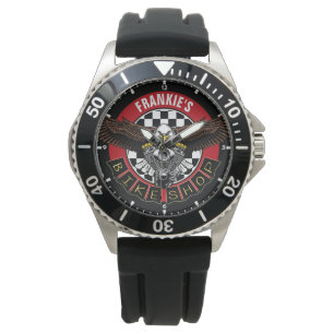 Anpassad motorcykelcykelverksskop i NAMN Biker Armbandsur