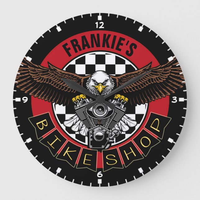 Anpassad motorcykelverksskoppling för NAMN Biker Stor Klocka (Framsida)