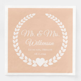 Anpassad Mr. & Mrs. Brud och Brudgum Nygifta Pappersservett