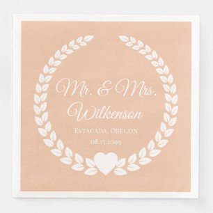 Anpassad Mr. & Mrs. Brud och Brudgum Nygifta Pappersservett