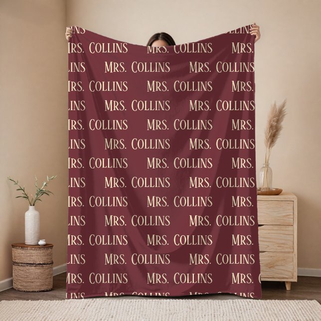 Anpassad Mrs & Mr filt, årspresent till fru Fleecefilt (Personalized Wedding Blanket – Romantic Mrs & Mr Gift for Newlyweds or Anniversary)