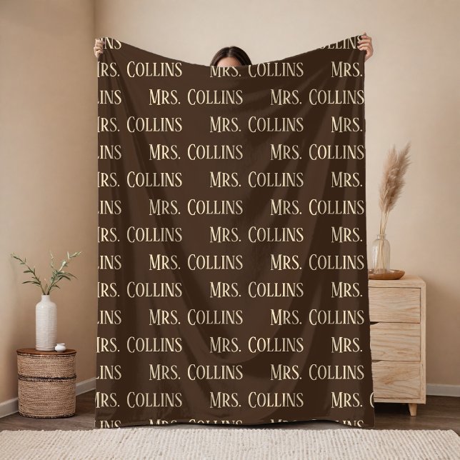 Anpassad Mrs & Mr filt, bröllopsgåva till snubben Fleecefilt (Personalized Wedding Blanket – Romantic Mrs & Mr Gift for Newlyweds, Anniversary or Bride and Groom)