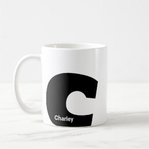 Anpassad mugg monogram initial bokstav modern mini