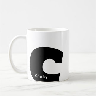 Anpassad mugg monogram initial bokstav modern mini