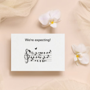Anpassad musik för baby shower Fågelnoter minnessa Inbjudningar