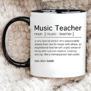 Anpassad musiklärare Definition Musiker Pedagog Två-Tonad Mugg