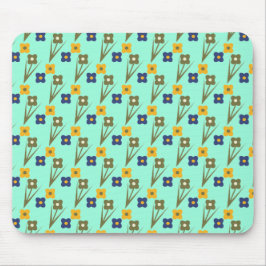 Anpassad Musmatta Abstrakt Blommor Aqua