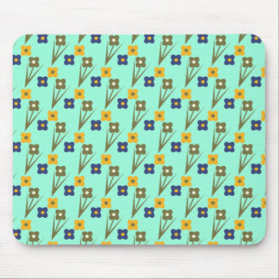 Anpassad Musmatta Abstrakt Blommor Aqua