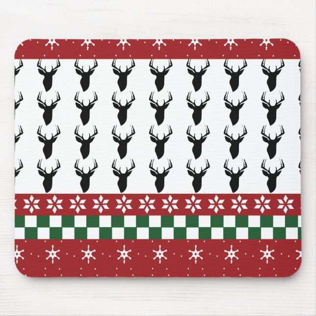 Anpassad Musmatta Fair Isle Christmas Hjortar (Framsidan)